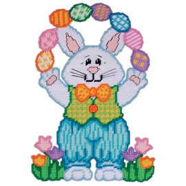 Design Works Crafts Inc. Juggling Bunny Plastic Canvas Wall Décor Kit, Multicolored