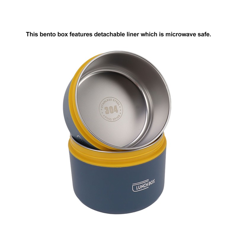 Bento Lunch Box Round with Lid Bag Leakage Proof Stainless
