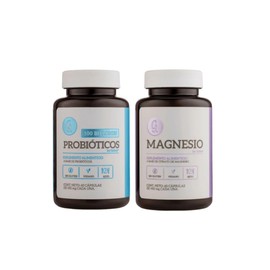 Probiticos 100 Billones  Magnesio Citrato Alta Absorcin Goltee  Suplemento Doble Accin para Microbiota e Intestino  2 Frascos x 60 Cpsulas  Apoya...  