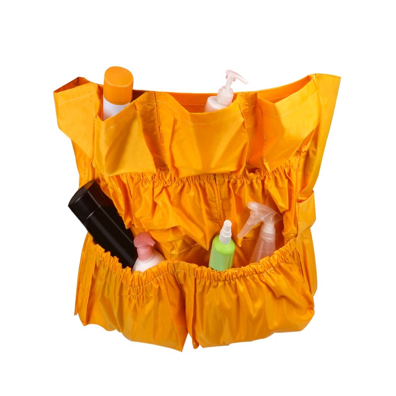 QWORK Trash Can Caddy Bag, 10 Pocket Commercial Cleaning Bag,