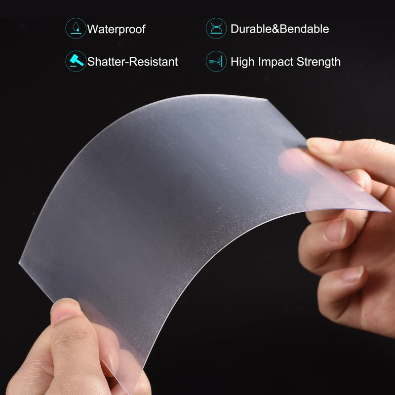 sourcing map 20 Pack Clear Plastic Sheet Transparency Panel 8x12x0.02''