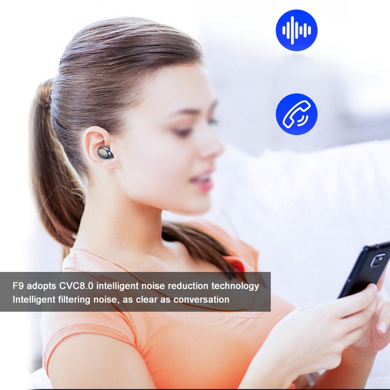 F9-5 Black ABS LED Digital Display Breathing Light Touching Control