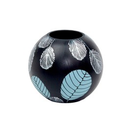 Handpainted Glass Vase for Flowers | Painted Art Glass Round Vase | Interior Design Home Room Decor | Table vase 6 inch