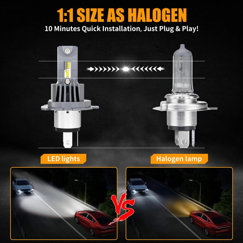 AUIMSOCO H4 9003 For Toyota Tacoma 1997-2011 LED Headlight High/Low