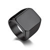 Bandmax Stainless Steel Mens Black Signet Rings Chunky Heavy Big
