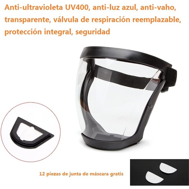 Escudo Facial Ajustable Policarbonato TAIYANYU Anti-vaho (2 pzas)