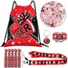 FORATIO Cheerleading Drawstring Bag Gift Set Including Drawstring Sackpack Stickers
