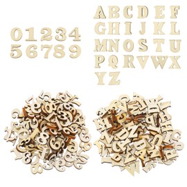Yuanchu Pack of 204 Small Wooden Letters and Wooden Numbers, 15 mm Wooden Letters for Crafts and Painting, Lowercase Letters (A-Z) Numbers, Wooden Letters Decoration for DIY, Early Learning, Wedding,