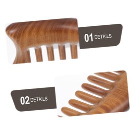 Ipetboom Practical Comb Wooden Massage Comb for Scalp Static-free Hair Care Tool
