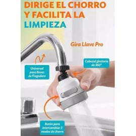 Grifo Ahorrador Giratorio 3 Opciones Chorro Cocina Fregadero