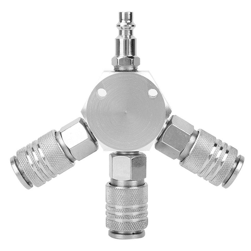 3-Way Compressed Air Distributor Pneumatic Connection, 1/4 Inch F-NPT Air