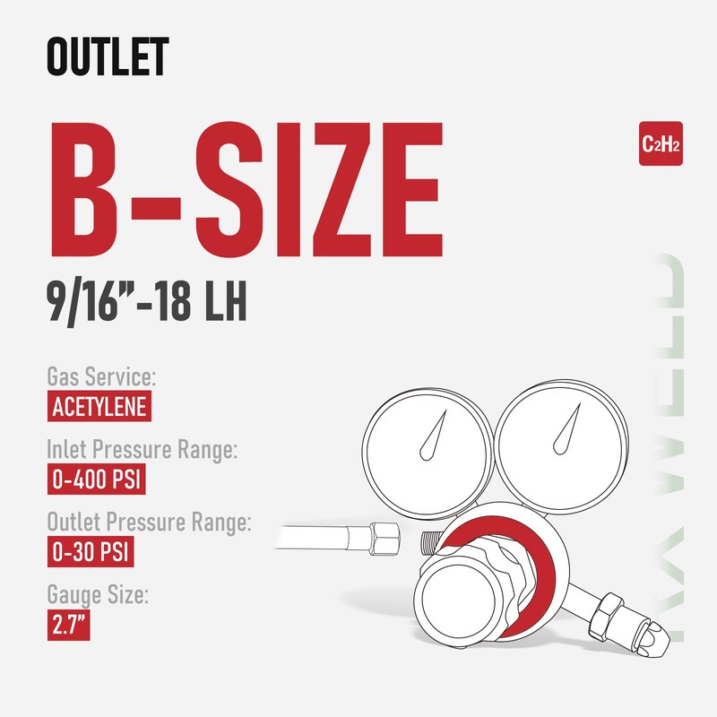 RX WELD Oxygen and Acetylene Regulators CGA540 and CGA510- Compatible