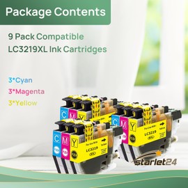 Starlet24 9X LC3219XL LC-3219XL Compatible with Brother LC-3219XL LC3219 XL LC3217 Printer Cartridges for Brother MFC-J5330DW MFC-J5335DW MFC-J5730DW MFC-J6930DW MFC-J6935DW MFC-J6530DW