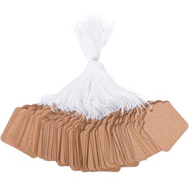 SallyFashion 1000PCS Price Tags with String Attached, Kraft Strung Marking Tags Price Labels Display Tags with String for Jewelry Clothing Tags (1.4" x 1.8")