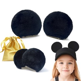 4Pcs Magnetic Ears for Hats, Magnetic Mouse Ears for Baseball Caps, Trucker Hats, Hoodies, Detachable Ear Clips, Decor Gift for Men Women Boys and Girls