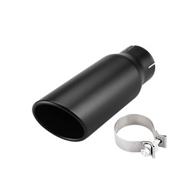 LCGP 3" Inlet Exhaust Black Tip,3" x 4" x 12" Long Clamp on Exhaust Tailpipe Tip for Truck