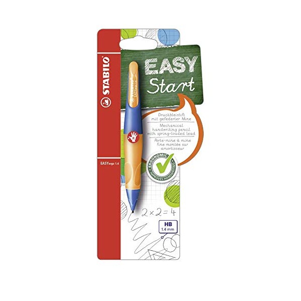 STABILO Easy EASYergo Mechanical Pencil Right Handed, 1.4 mm - Ultramarine/Orange