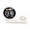 Technoline WT 427 LED-Wecker mit drahtloser Ladefunktion und USB-Ladeanschluss Weiß