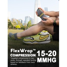 Juclise Bamboo Viscose Compression Running No Show Socks, Coolmax Moisture Wicking Cushioned Anti-Blister Athletic Ankle (US, Alpha, Large, Regular, Regular,Classic Black+Glacier White+Midnight Grey)