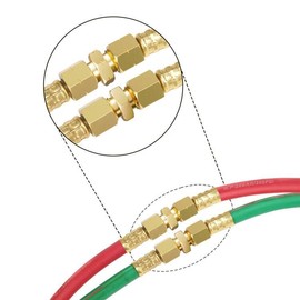 Hromee Welding Hose Coupler Adapter Set 9/16"-18 LH&RH for Oxygen Acetylene Twin Hose
