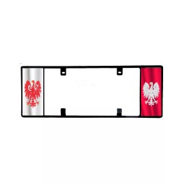 Super Tech POLISH COAT OF ARMS FLAG license plate frame "high tech frame design" new