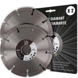 Diamond Disc Set 2 x 125 mm for Concrete, Stone, Brick, Masonry, High-Quality Universal Cutting Disc for Angle Grinders, Diamond Cutting Discs for Precise Cuts for Professional Use