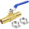 Boltigen Brass Hose Barb Ball Valve Kit-1Pcs 5/8" Heater Hose Shut off Valve with