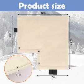 Backflow Preventer Cover- 12"W x 12.6"H Pressure Vacuum Breaker Cover-Winter Water Pipe Insulation Bag for Water Sprinkler Valve Box, Meter or Controller Backflow Preventers