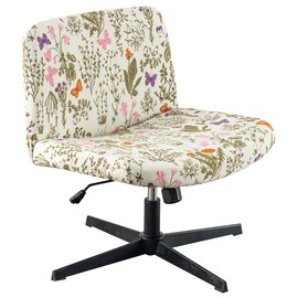 SONNACH Armless Chair Slipcover Stretch Criss Cross Chair Cover, Mid Back Wide Seat Accent Chair Covers,Modern Vanity Chair Cover for Office Desk (Butterfly)