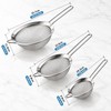 3-Piece Fine Mesh Stainless Steel Strainer Set for Kitchen Use