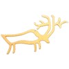 Plywood 10 x 3.5 cm Reindeer Ornament, Set of 5,