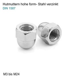 Cap Nuts M6 Galvanised Steel DIN 1587 Cap Nut High Shape Metric Thread (Thread: M6; Quantity: 10 Pieces)