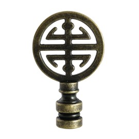 DGBRSM Brass Lamp Finial Oriental Lamp Shade Finial for Lampshade Top, Happiness Symbol Lamp Shade Decorative Lamp Top (Antique Brass)