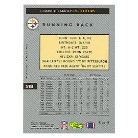 1993 Pro Line Profiles Football Card #518 Franco Harris