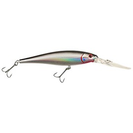 Berkley Flicker Minnow Fishing Lure, Black Silver, 1/4 oz, 3in | 7.5cm Crankbaits, Realistic Minnow Profile, Sharp Dive Curve Gets to Fish Quickly, Equipped with Fusion19 Hook