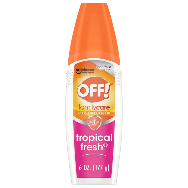 OFF! FamilyCare Insect & Mosquito Repellent Spritz, Tropical Fresh Light Scent, 5% Deet, 6 oz (Pack of 12)