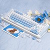 COOMICKEY PBT Keycaps 135 Keys Cartoon Blue White Keycap Set