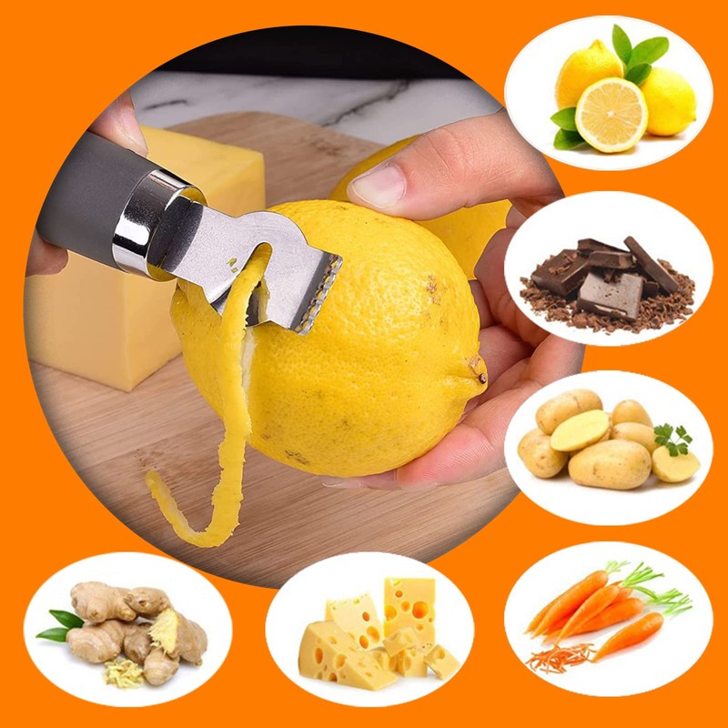 HAMOER Lemon Citrus Zester Tool Cheese Grater for kitchenaid-Multipurpose grooved