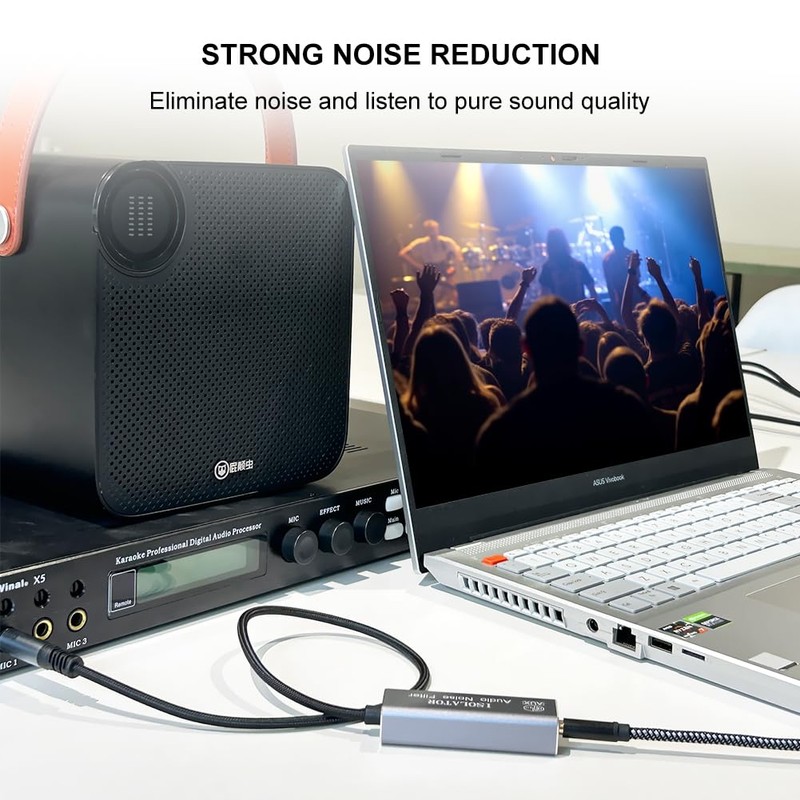 Ground Loop Noise Isolator, Noise Filter for Car Audio/Home Stereo