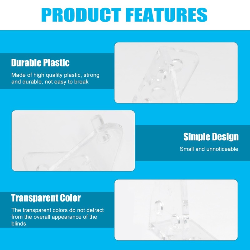 Murtenze 8 Pack Hold Down Brackets, Clear Plastic Blind Brackets