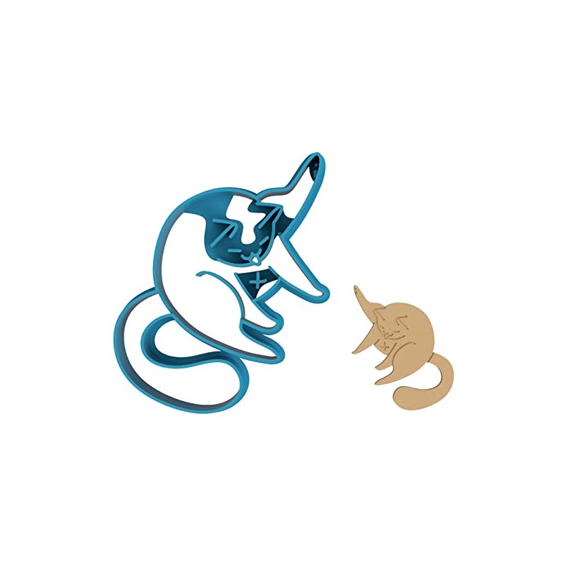 Cat Licking Butt Cookie Cutter - Kitty Booty Feline Butthole