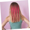 LALAFINA 10pcs Pink Hair Extensions Straight Hair for Women Girls