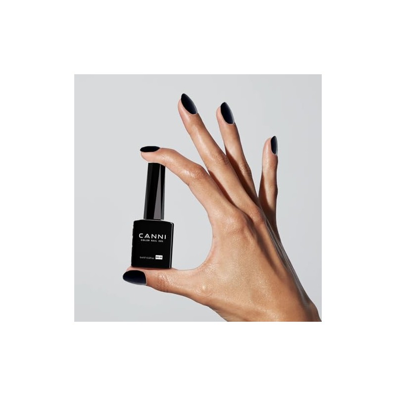 CANNI - Esmalte de uñas en gel negro, 1 pieza,