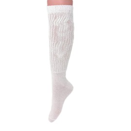 AWS/American Made Slouch Scrunch Lightweight Socks for Women Shoe Size 5 to 10 (White- 1 Pair)