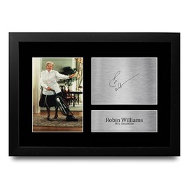 HWC Trading FR A4 Robin Williams Mrs Doubtfire Gifts Printed Signed Autograph Picture for Movie Memorabilia Fans - A4 Framed