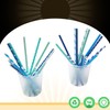 qiqee 150pcs Blue Paper Straws for Drinking Disposable Straws Disposable