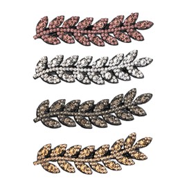 SXQLYH 4 Pieces Hair Clips Rhinestone Hair Clips Leaf Hair Clips Non-Slip Crocodile Hair Clips Hair Accessories for Girls Women