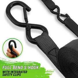 Towmax Ratchet Tie Down Straps (4 Pack) - Motorcycle Strap Tie Downs 2,100lb Break Strength - 1 in x 15ft Black Ratchet Straps -15" Soft Loop Tie Down Straps for Truck, Cargos