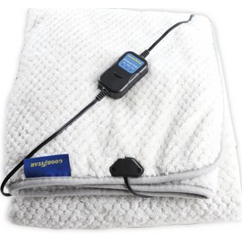 Goodyear 12Volt Gray Waffle Plush Heated Travel Blanket. Size 55” X 39”