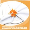 IWOWHERO 4pcs Metal Napkin Maple Leaf Design for Thanksgiving Table